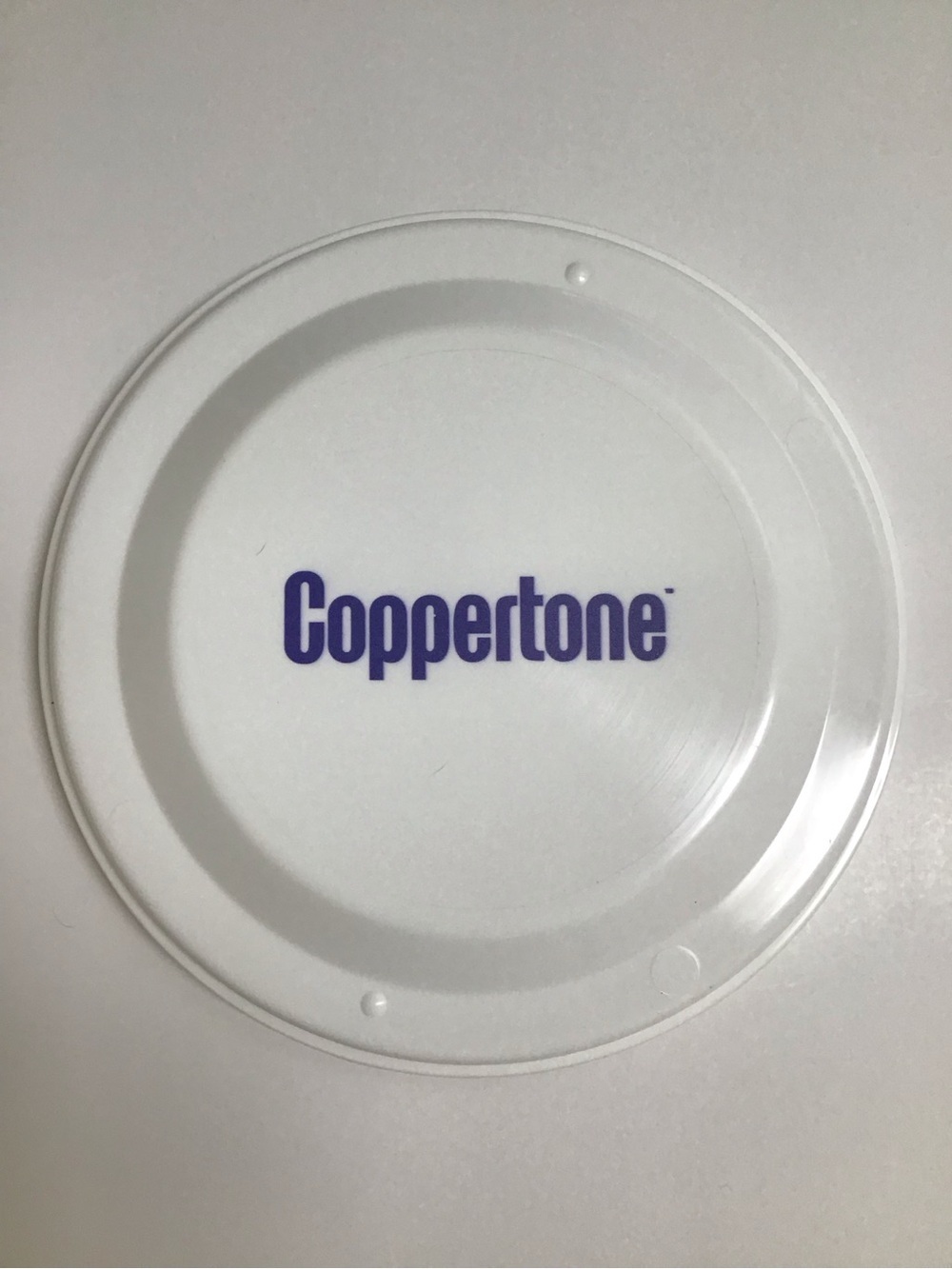 Coppertone Frisbee Purple Logo White Norwood Promotional 9” Disc Beach Vintage